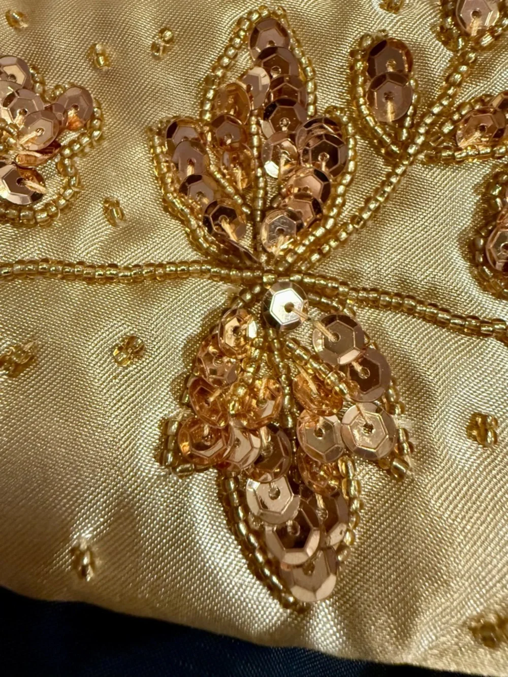 Y2K Deadstock Gold Beaded Evening Clutch Shoulder Bag NWT Bijoux Terner - Picture 11 of 13
